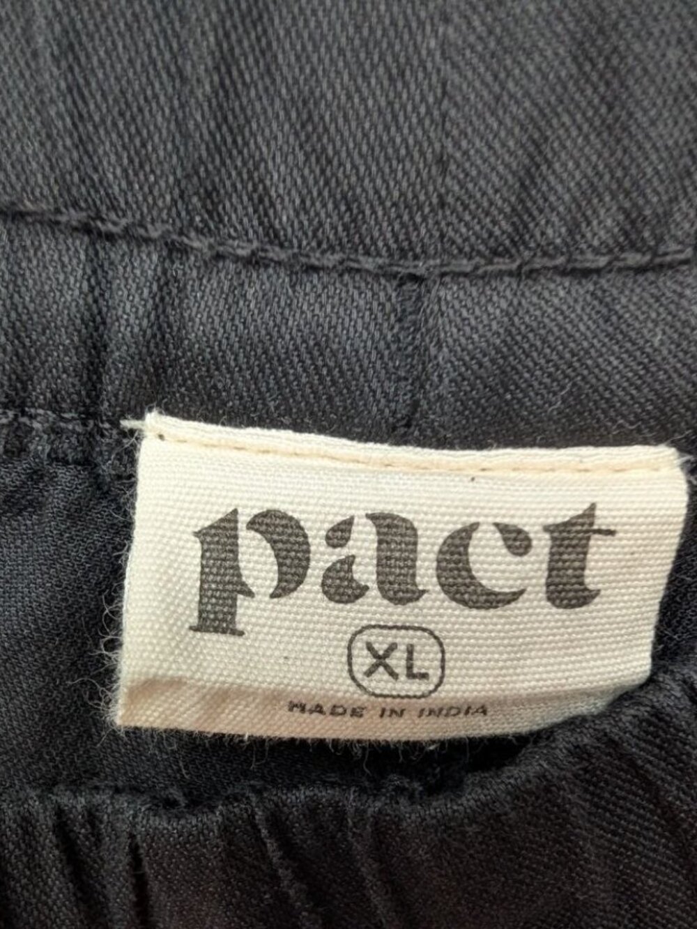 Pact Organic Cotton Pants Women XL Black Pull-On Elastic Waist Lounge Casual - Picture 3 of 6